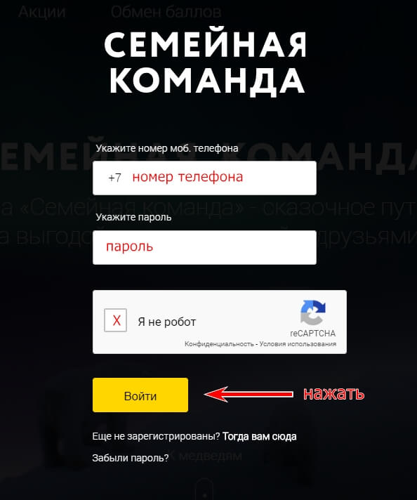 Карта роснефть семейная команда личный кабинет вход по номеру телефона войти