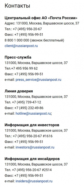 Телефон горячей линии Почты России, как написать в службу поддержки