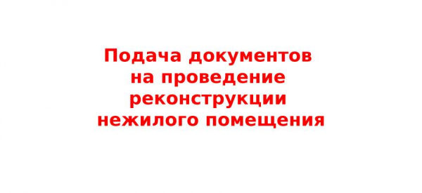 Подача документов на реконструкцию профессионального помещения